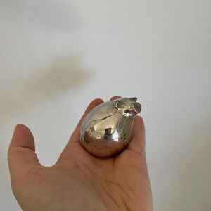 Dansk International Silver Pig Figurine Paperweight Desk Decor Collectible